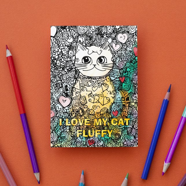 Personalized Abstract Cat Coloring Postcard (Creator Uploaded)