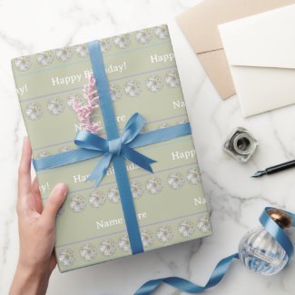 Personalized Abstract Daisy Floral Art Green Blue