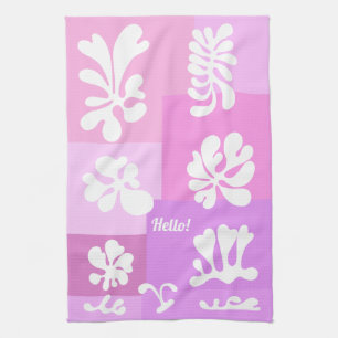 Personalized Abstract Design in Pink and Purple   Kitchen Towel