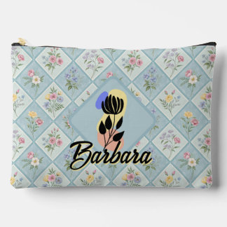 Personalized Abstract Floral  Accessory Pouch
