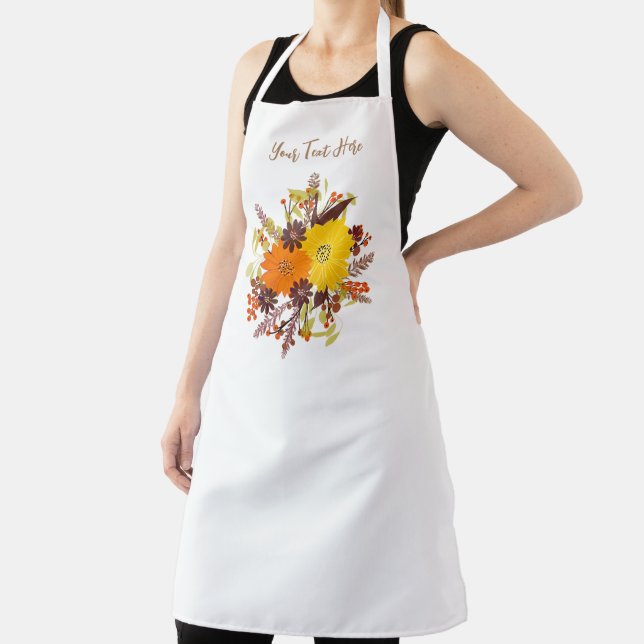 Personalized Abstract Floral Botanical Apron (Insitu)