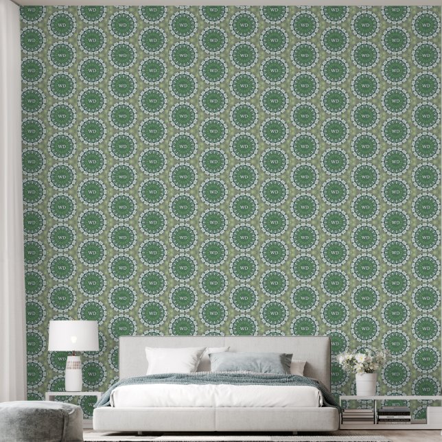 Personalized Abstract Floral Elegant Spring Green Wallpaper (Bedroom)