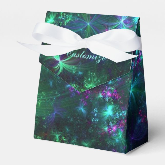 Personalized Abstract Floral Pattern Favor Box (Front Side)