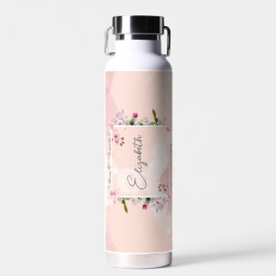 Personalized Abstract Floral Water Bottle