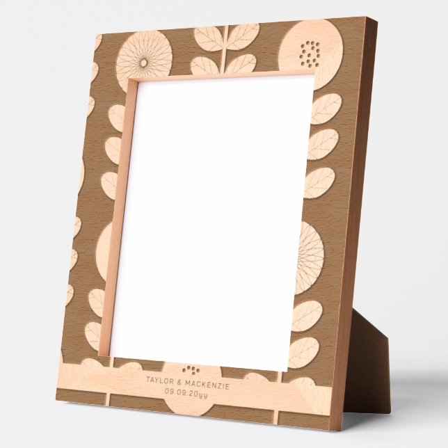 Personalized Abstract Flower Patterned  Engraved Frames (Left)
