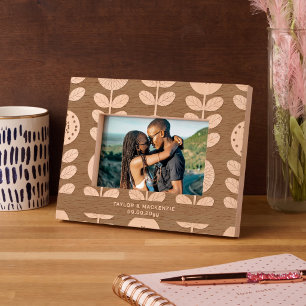 Personalized Abstract Flower Patterned Engraved Frames