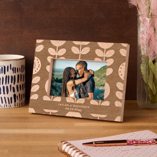 Personalized Abstract Flower Patterned  Engraved Frames