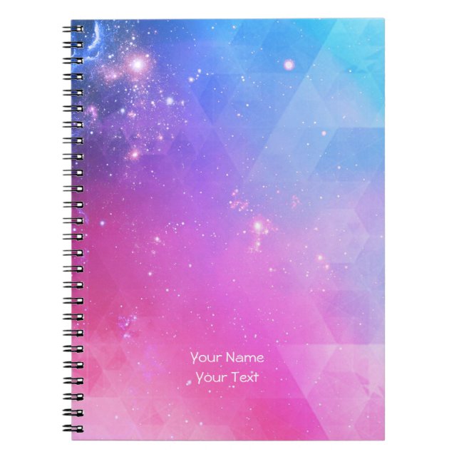 Personalized Abstract Geometric Sky Galaxy Notebook (Front)