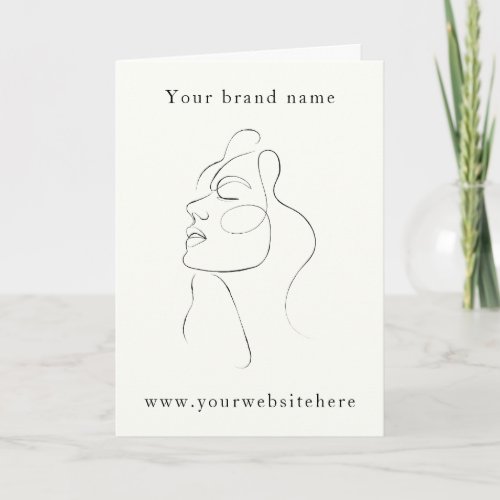 Personalized Abstract Girl Face Jewelry Card
