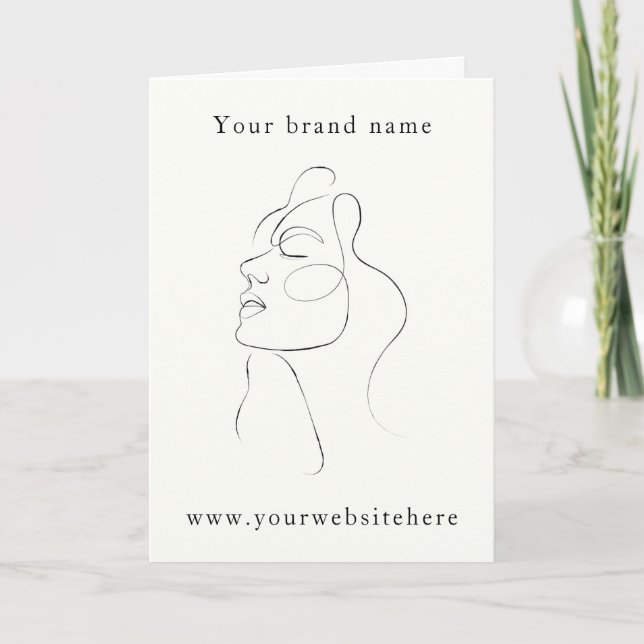 Personalized Abstract Girl Face Jewelry Card (Front)