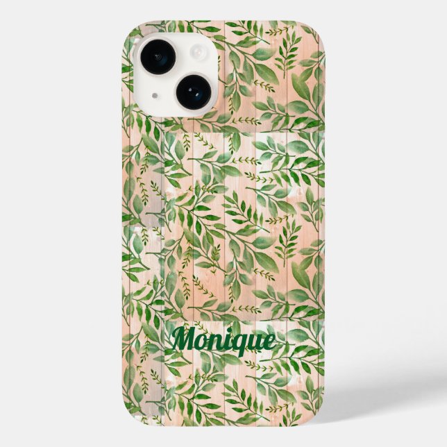 Personalized Abstract Greenery Case-Mate iPhone Ca Case (Back)