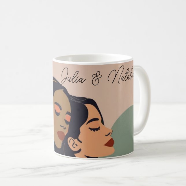 Personalized Abstract Lesbian Coffee Mug (Front Right)