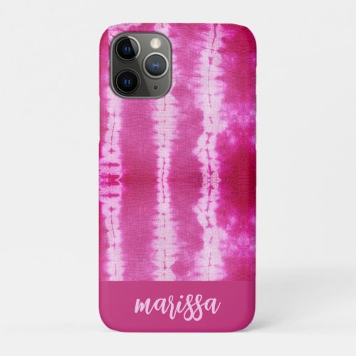 Personalized Abstract Magenta Ikat Tribal Pattern iPhone 11 Pro Case