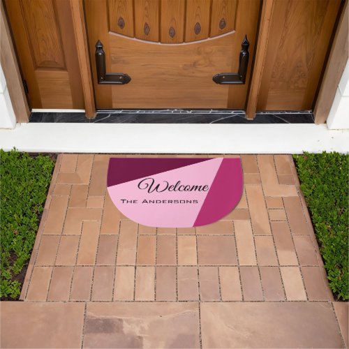 Personalized Abstract Modern Pink Hues Doormat