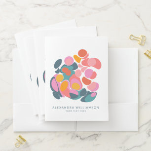 Personalized Abstract Organic Shapes Modern Pocket Folder