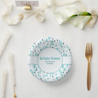 Personalized Abstract Paint Splash Art Blue, Grey