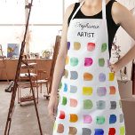 Personalized Abstract Pattern Artist's Apron<br><div class="desc">This artist's apron is decorated with a colorful watercolor abstract pattern.  
Easily customizable. 
Because we create our artwork you won’t find this exact design from other designers. 
Original Watercolor © Michele Davies.</div>