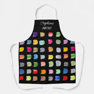 Personalized Abstract Pattern Artists Black Apron