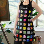 Personalized Abstract Pattern Black Apron<br><div class="desc">This apron is decorated with a colorful watercolor abstract pattern on a black background.  
Easily customizable. 
Because we create our artwork you won’t find this exact design from other designers. 
Original Watercolor © Michele Davies.</div>