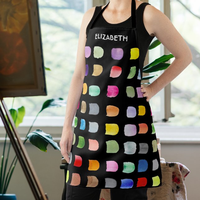 Personalized Abstract Pattern Black Apron (Creator Uploaded)