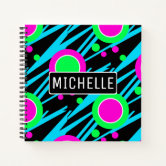 Orange Polka Dotted, Personalized Name, Word Art Notebook