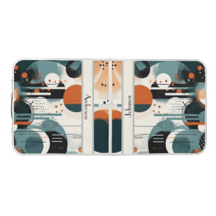 Personalized Abstract Retro Game Night Style Beer Pong Table
