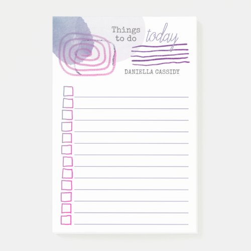 Personalized Abstract Shapes and Lines To Do List Post_it Notes