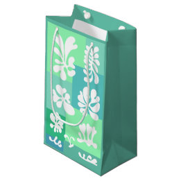 Personalized Abstract Shapes Design in Green |  Small Gift Bag