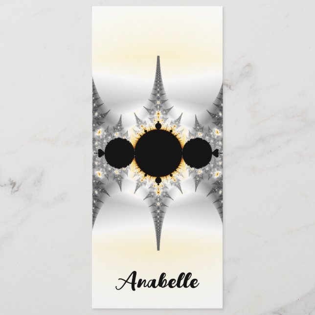 Personalized Abstract Silver Fractal Bookmark (Front)