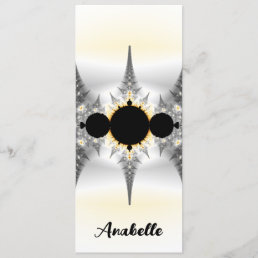 Personalized Abstract Silver Fractal Bookmark