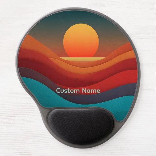 Personalized Abstract Sunset Gel Mouse Pad