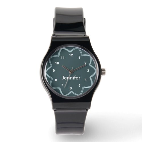 Personalized Abstract Teal Blue Design Watch