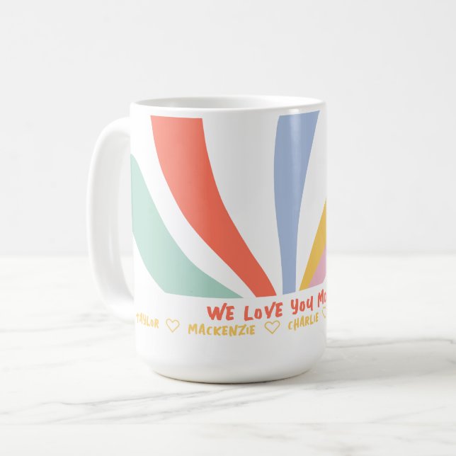 Personalized Abstract Wild Flower and Text  Coffee Mug (Front Left)