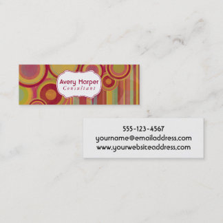 Personalized Abstract with Red, Greens, Yellows Mini Business Card