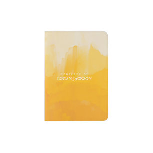 Personalized Abstract Yellow Passport Holder