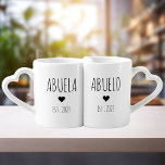 Personalized Abuela Abuelo Est . 2023 Mug Set<br><div class="desc">Abuela Abuelo Est . 2023 New Grandpa and New Grandma Gift. Grandma Grandpa Mug Set,  New Baby Announcement Idea.</div>