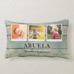 Personalized Abuela Grandchildren 3 Photo Collage Lumbar Pillow<br><div class="desc">Create an elegant unique gift for abuela with this three square style photo collage throw pillow. A rustic wood effect print with "ABUELA" or your grandmothers preferred nickname in sophisticated lettering and the short message of love underneath.</div>