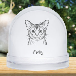 Personalized Abyssinian Cat Christmas Snow Globe