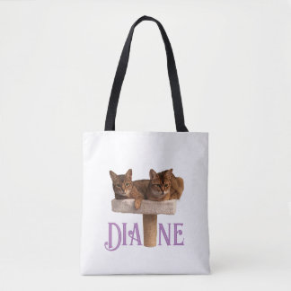 Personalized Abyssinian Cats Shopping Tote Bag
