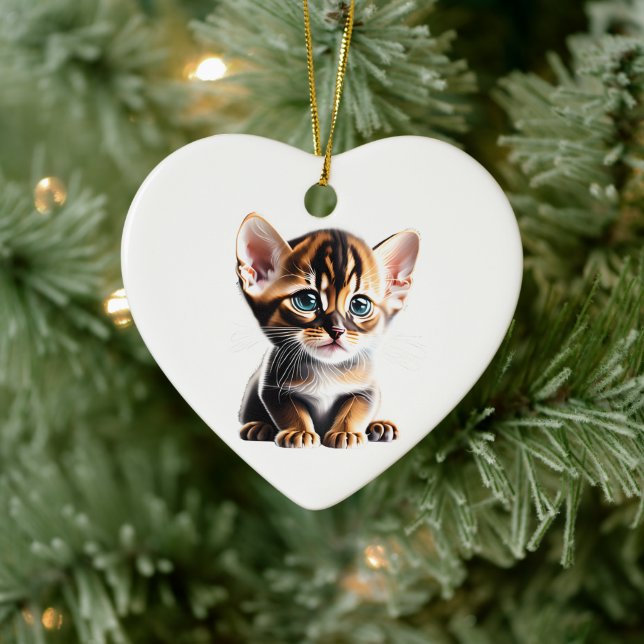 Personalized Abyssinian Kitten Ceramic Ornament (Tree)