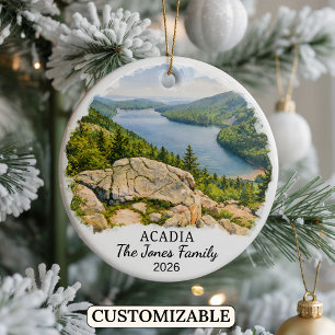 Personalized Acadia National Park, Custom Maine Ceramic Ornament