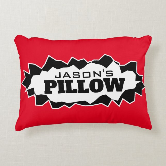 Personalized accent pillow with funny ripped hole (Front)
