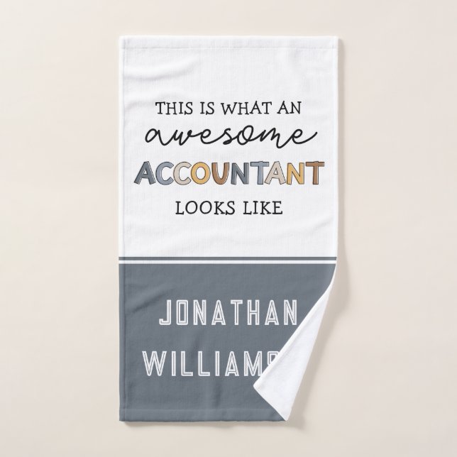 Personalized Accountant Funny Awesome Accountant Hand Towel (Hand Towel)