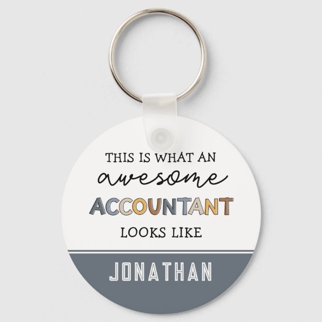 Personalized Accountant Funny Awesome Accountant Keychain (Front)