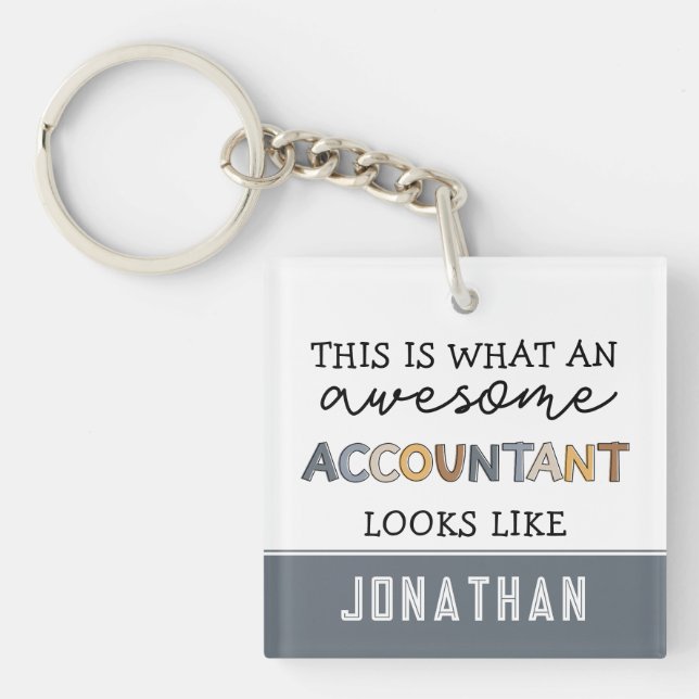 Personalized Accountant Funny Awesome Accountant Keychain (Front)