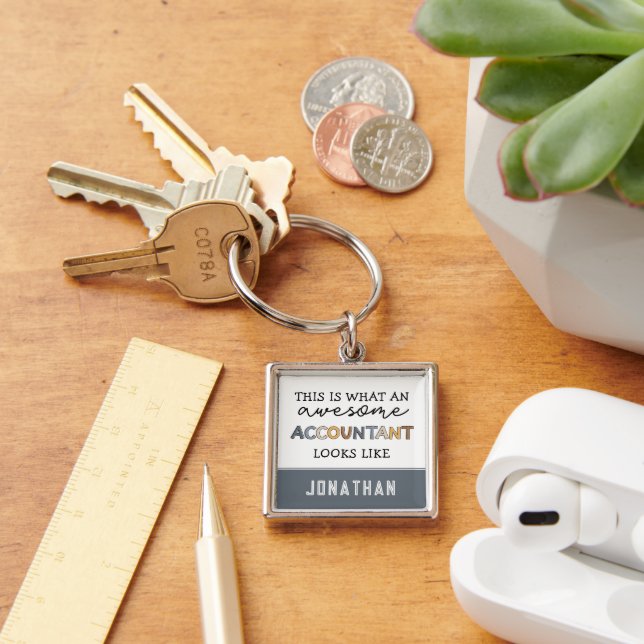 Personalized Accountant Funny Awesome Accountant Keychain (Desk)