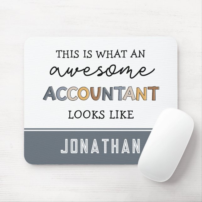 Personalized Accountant Funny Awesome Accountant Mouse Pad (With Mouse)