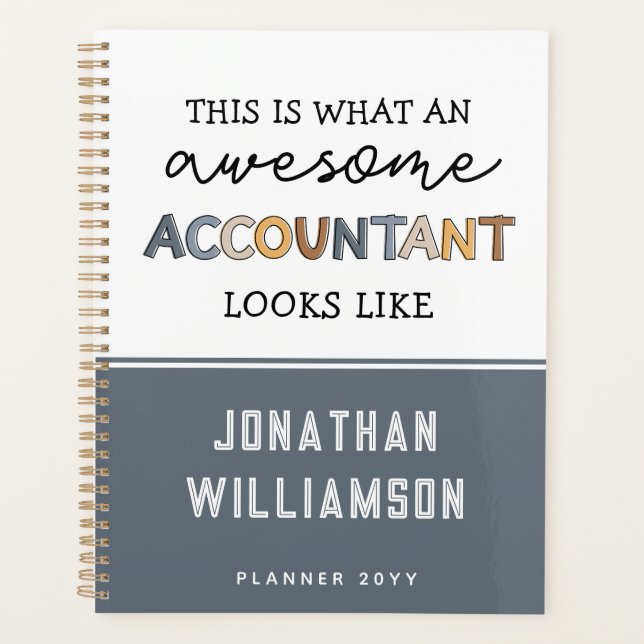 Personalized Accountant Funny Awesome Accountant Planner (Front)