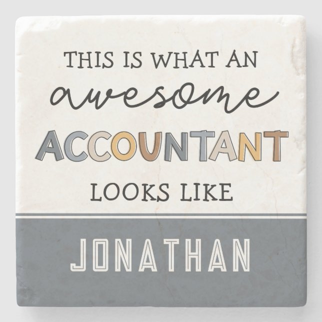 Personalized Accountant Funny Awesome Accountant Stone Coaster (Front)
