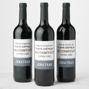 Personalized Accountant Funny Awesome Accountant Wine Label